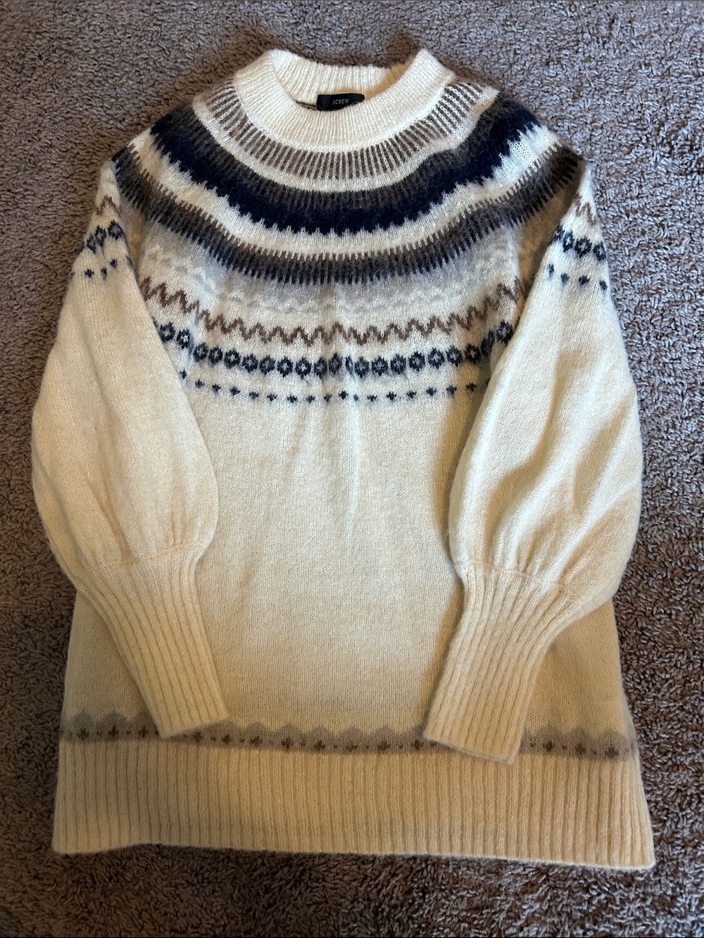 Cozy Ivory Fair Isle Women's Sweater